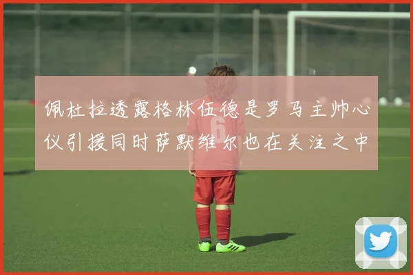 佩杜拉透露格林伍德是罗马主帅心仪引援同时萨默维尔也在关注之中